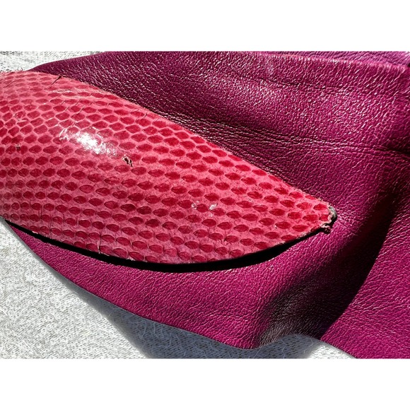 80s Magenta Snakeskin Belt - Picture 6 of 8